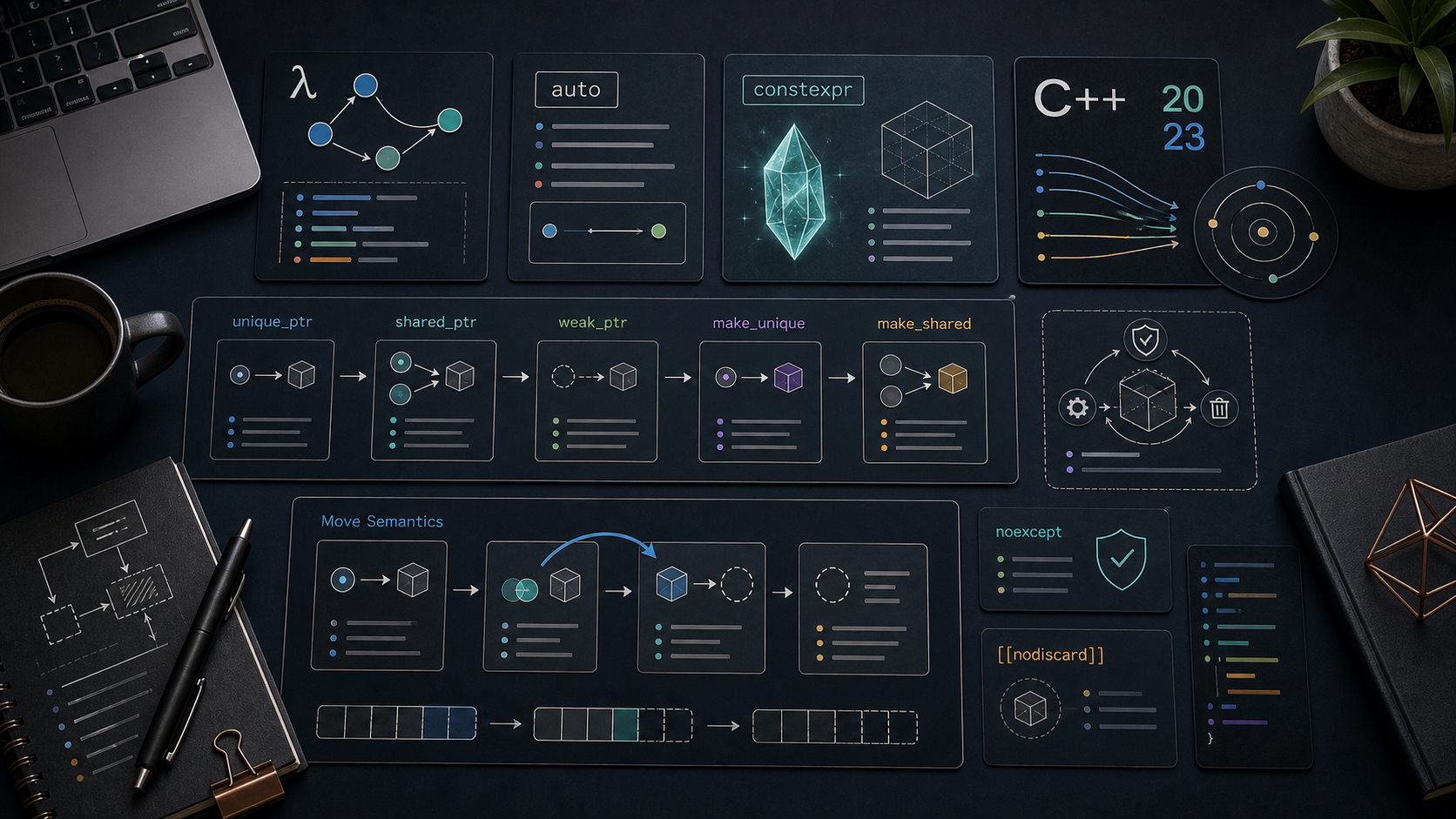 C++ Course — 05 · Modern C++ (smart pointers, move, lambdas, auto, constexpr)