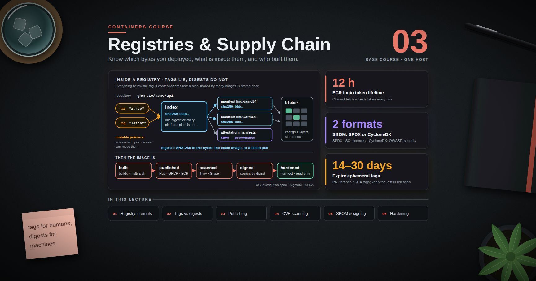 Containers Course — 03 · Registries, Supply Chain and Security
