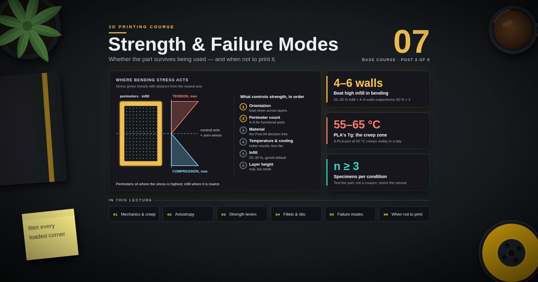 3D Printing Course — 07 · Strength, Failure Modes and Functional Parts